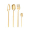 Hangable -Piece Silverware Set, Satin Finish Flatware Cutlery, Knives/Forks/Spoons Included, Dishwasher Safe (Matte Gold)