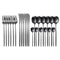 24-Piece Flatware Set, Stainless Steel Knife Fork Spoon Teaspoon Silverware Set, Service for 6, Mirror Black