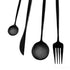 24-Piece Flatware Set, Stainless Steel Knife Fork Spoon Teaspoon Silverware Set, Service for 6, Mirror Black