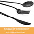 24-Piece Flatware Set, Stainless Steel Knife Fork Spoon Teaspoon Silverware Set, Service for 6, Mirror Black