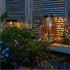 Solar Lantern Metal &Stained Glass Solar Light Waterproof Tabletop Lamp with Hollowed-Out Design for Yard Table Patio Garden
