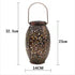 Solar Lantern Metal &Stained Glass Solar Light Waterproof Tabletop Lamp with Hollowed-Out Design for Yard Table Patio Garden