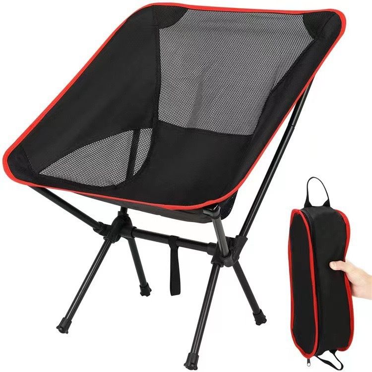 Portable Camping and Sports Chair Portable Camping Folding Chair Beach Chairs with Thicken Steel Pipe Oxford Cloth Ideal