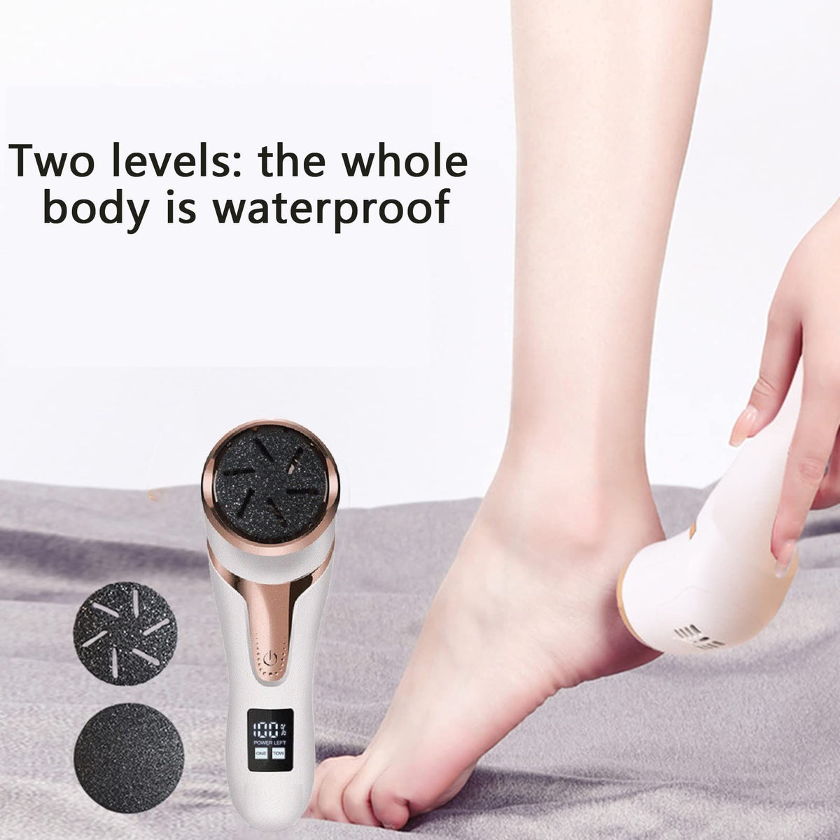 Pedicure Machine Digital Display Electric Pedicure Sander Foot Polisher with LED USB Charging for Daily Use White