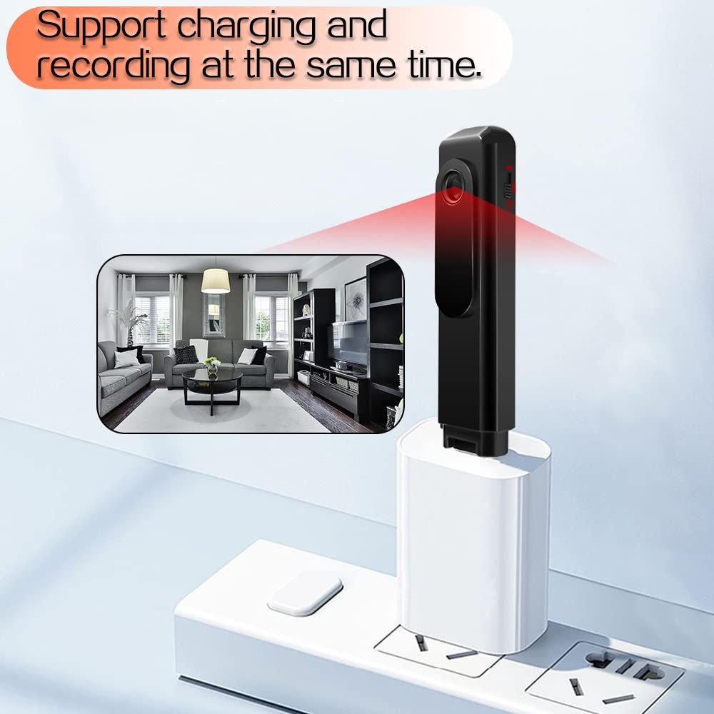 HD Mini Pocket Camera Video Recorder Support Loop Video Recording, Audio-only Recording, Memory Card Inserted in