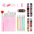 Nail Art Design Set, Professional Nail Art Tool Nail Art Brushes Dotting Pen Striping Tape Nail File Block Rhinestones Decoration