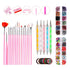 Nail Art Design Set, Professional Nail Art Tool Nail Art Brushes Dotting Pen Striping Tape Nail File Block Rhinestones Decoration