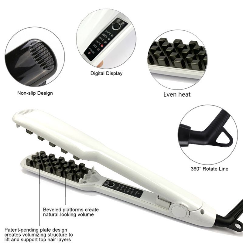 Professional Steam Straightener Comb Brush, Electric Straight Hair Ceramic Hair Iron, Hair Straightening Brush Steam Comb for Long