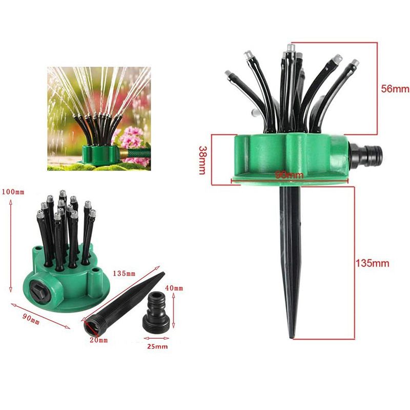 Garden Sprinklers-360 Degree Water SprinklerNozzle Lawn Garden Irrigation Sprinkler Irrigation Spray （green）