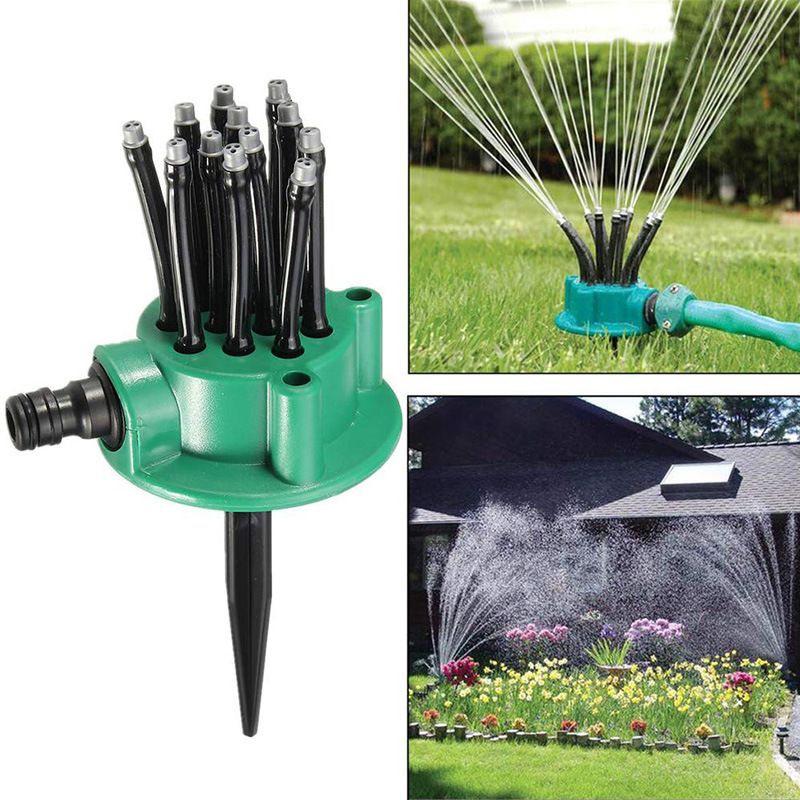 Garden Sprinklers-360 Degree Water SprinklerNozzle Lawn Garden Irrigation Sprinkler Irrigation Spray （green）