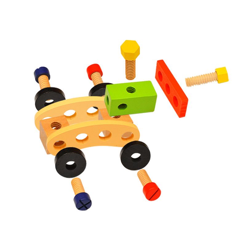 Tool Kit for Kids, Wooden Toddler Tools Set Including Tool Box , Montessori Educational Construction Toys