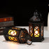 Carved Wood Lamp Handmade Traditional Window Design Art Deco Lantern Brown Asian Oriental Bedside Bedroom Accent Unusual（4pcs）