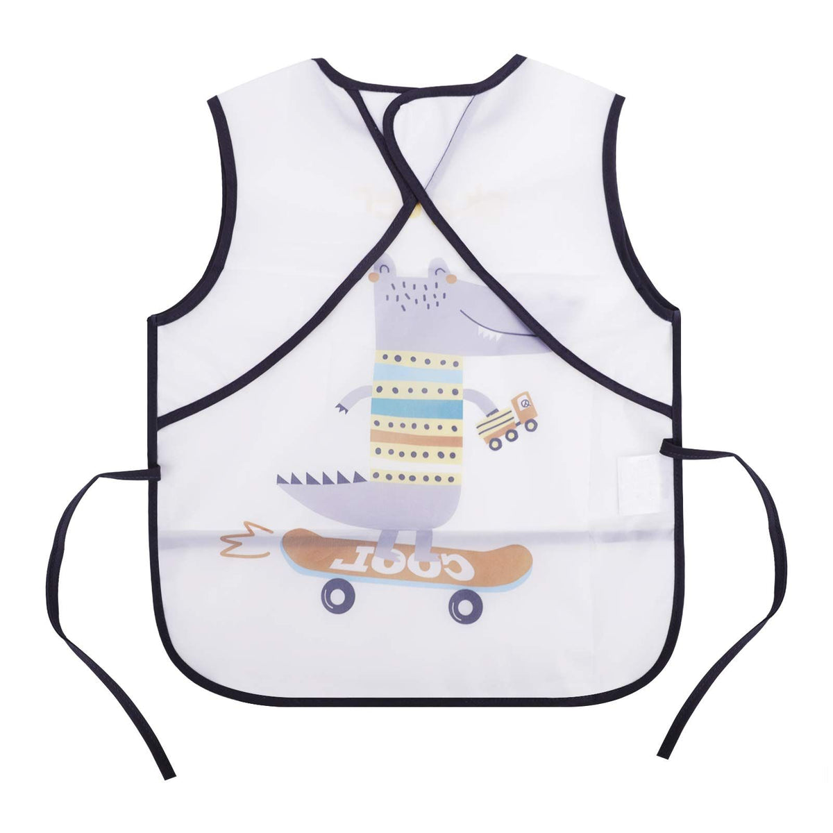 Baby Printed Bib Sleeveless Waterproof Feeding Bib Breathable Apron Bib Baby Painting Apron Bib for Infant 2 to 3 Years Old