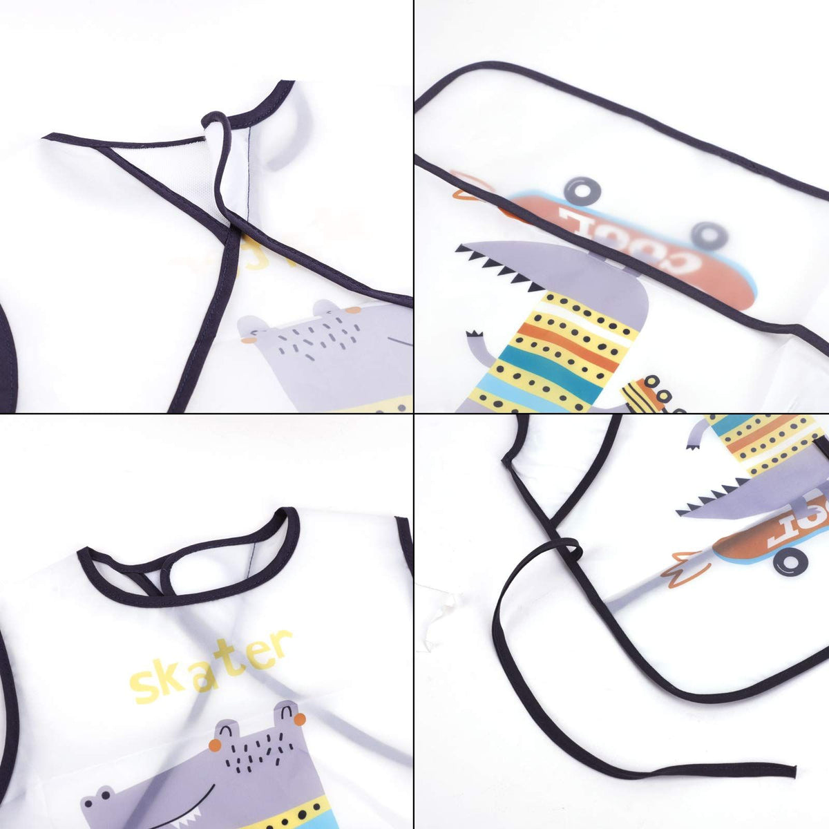 Baby Printed Bib Sleeveless Waterproof Feeding Bib Breathable Apron Bib Baby Painting Apron Bib for Infant 2 to 3 Years Old