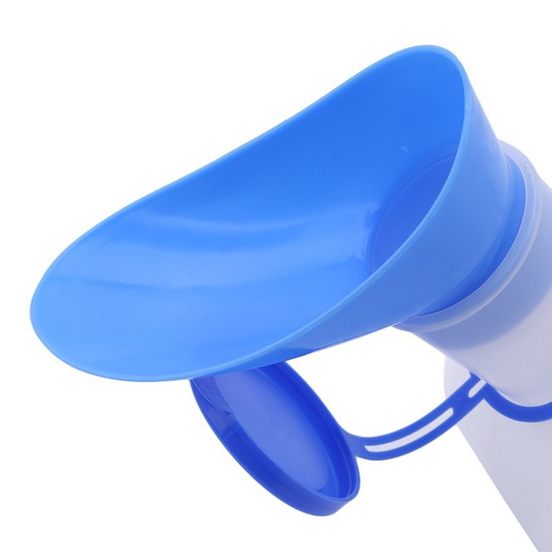 Unisex Spill Proof Urinal for Men and Women with Screw Lid Urinal Funnel for Travel Outdoor White+Blue