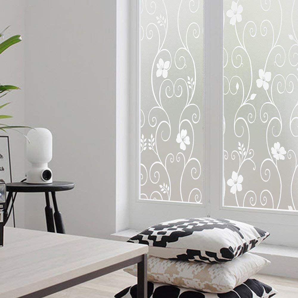 Window Film Privacy,Stained Glass Window Film, Static Cling Window Cling, Privacy Film for Glass Windows No Glue Anti-UV Window