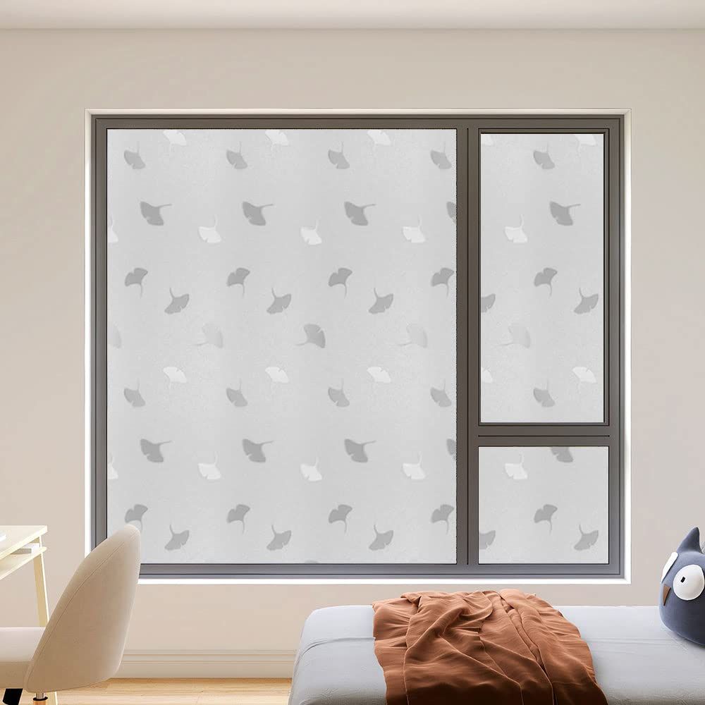 Window Film, Privacy Frosted Window Sticker, Vinyl Decorative Window Decals, Static Cling Glass Film Non-Adhesive