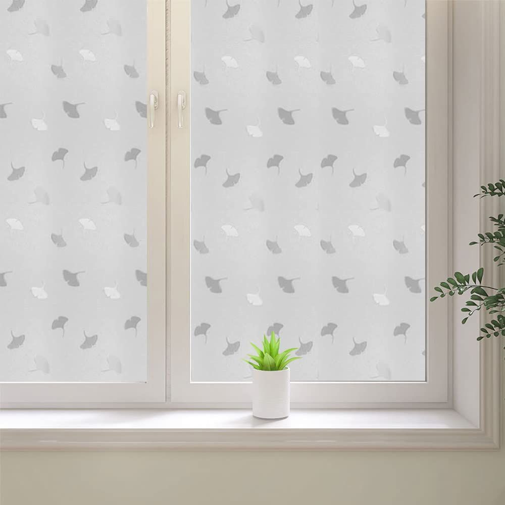 Window Film, Privacy Frosted Window Sticker, Vinyl Decorative Window Decals, Static Cling Glass Film Non-Adhesive