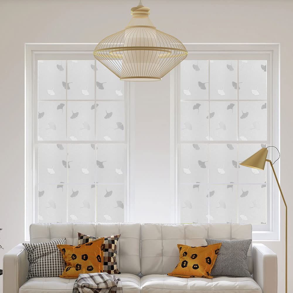 Window Film, Privacy Frosted Window Sticker, Vinyl Decorative Window Decals, Static Cling Glass Film Non-Adhesive