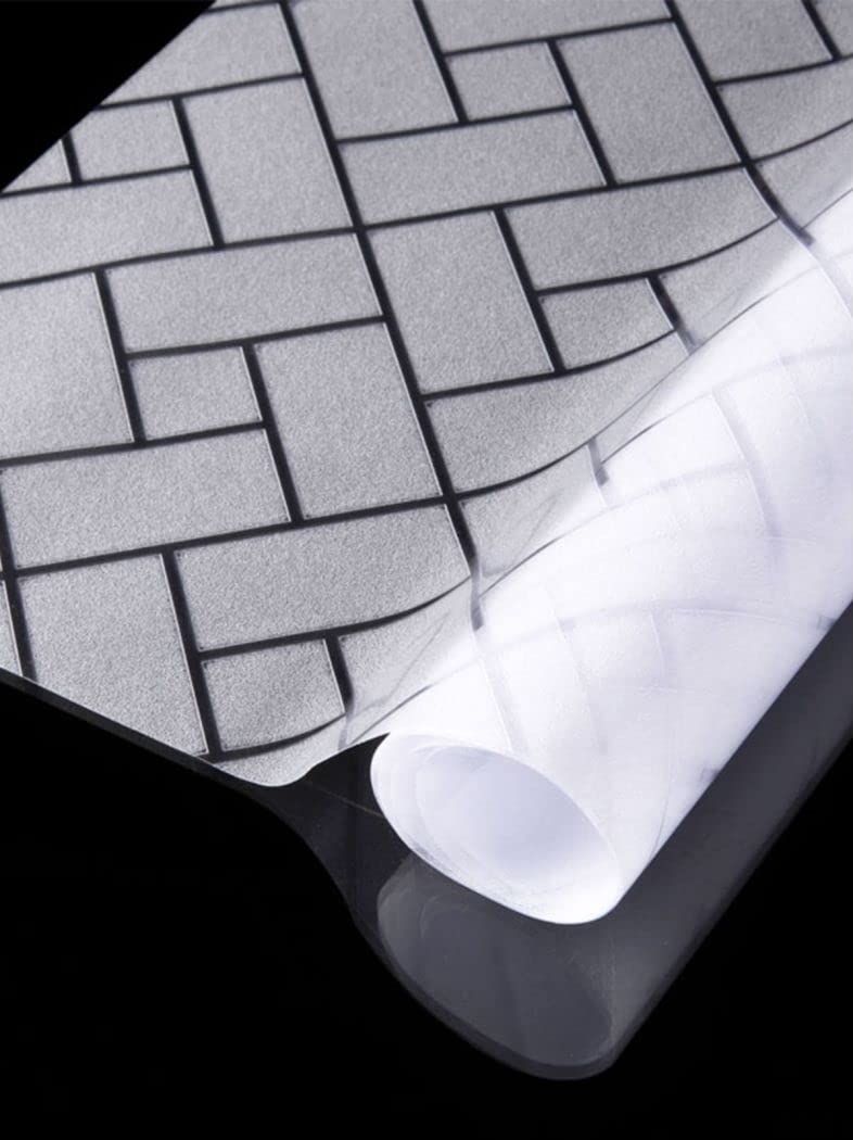 Privacy Film Oblique Grid Pattern Frosted Glass Window Film Opaque Window Stickers Self Static Cling Decorative Window Cling