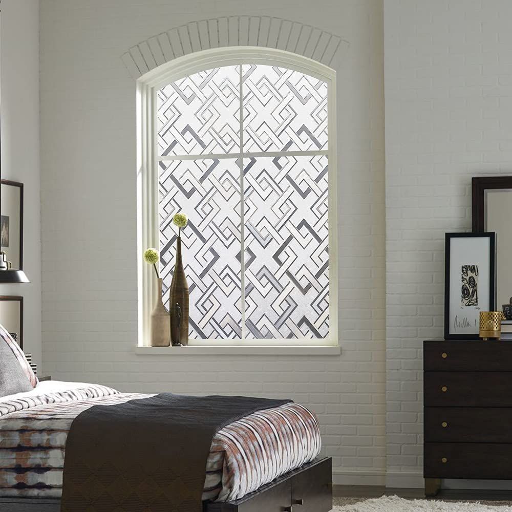 Film Frosted Glass Window Film, Static Cling Door Decorative Film, Opaque Glass Stickers Non-Adhesive UV Blocking Coverings