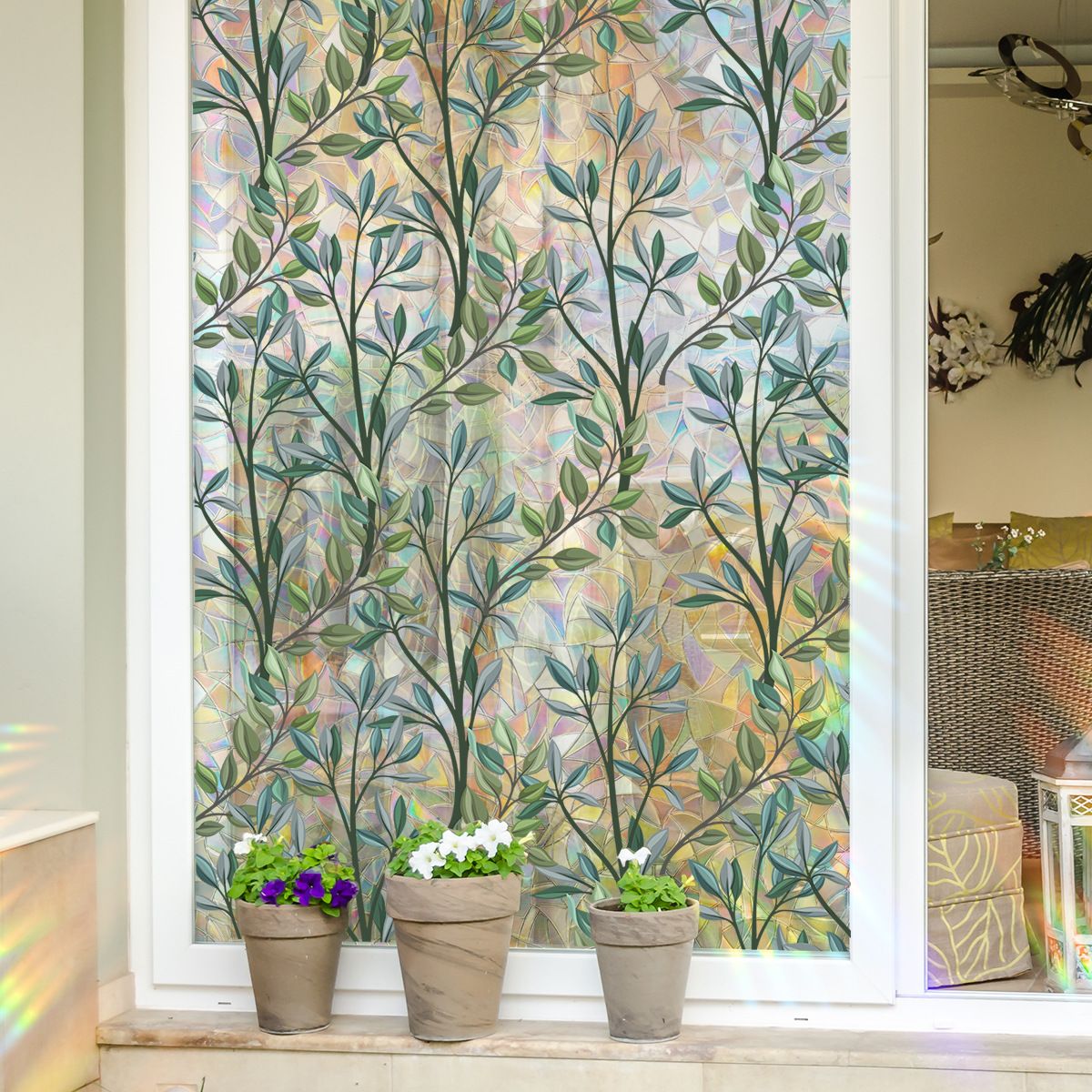 Window Film Privacy with Installation Tools, Decorative Stained Glass Window Clings for Home, Static Cling Window Sticker