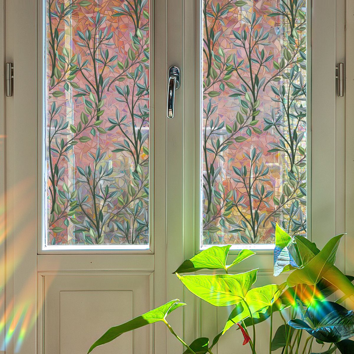 Window Film Privacy with Installation Tools, Decorative Stained Glass Window Clings for Home, Static Cling Window Sticker
