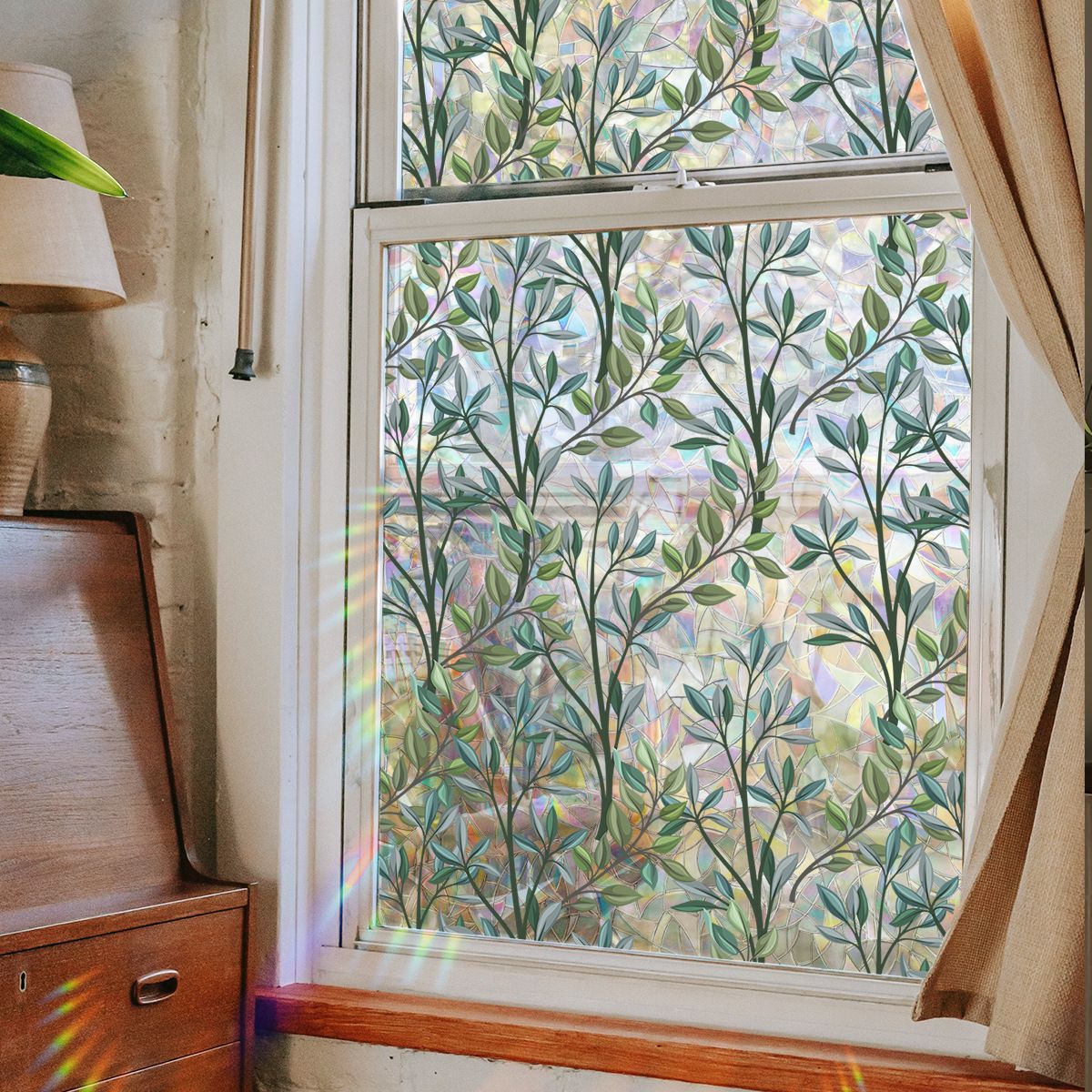 Window Film Privacy with Installation Tools, Decorative Stained Glass Window Clings for Home, Static Cling Window Sticker