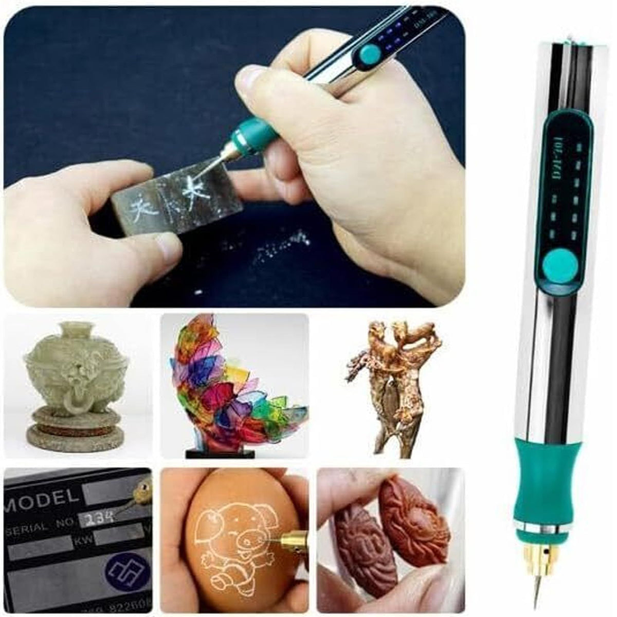 A DIY Engraving Pen, DIY Pen Engraving Tool for Metal, Portable Pen Engraving Tool Cordless, Electric Engraving Pen for Metal