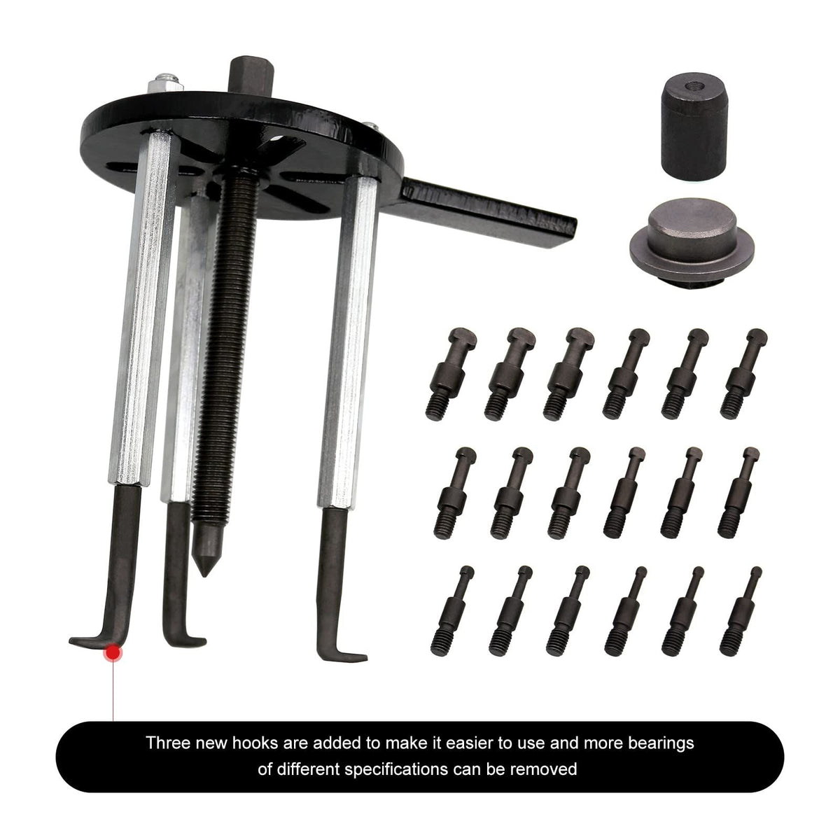 21in1Bearing Disassembly Puller Inner Hole Puller Removal Tool Three-jaw Puller Set 3 Jaw Removal Tool for Bearing Removal