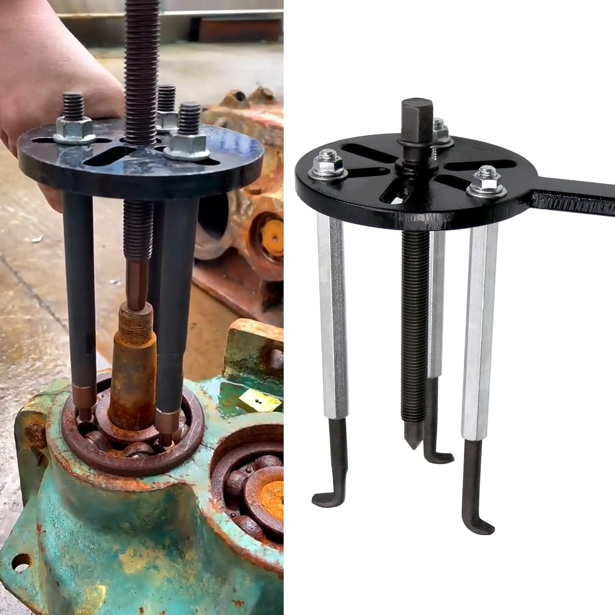 21in1Bearing Disassembly Puller Inner Hole Puller Removal Tool Three-jaw Puller Set 3 Jaw Removal Tool for Bearing Removal