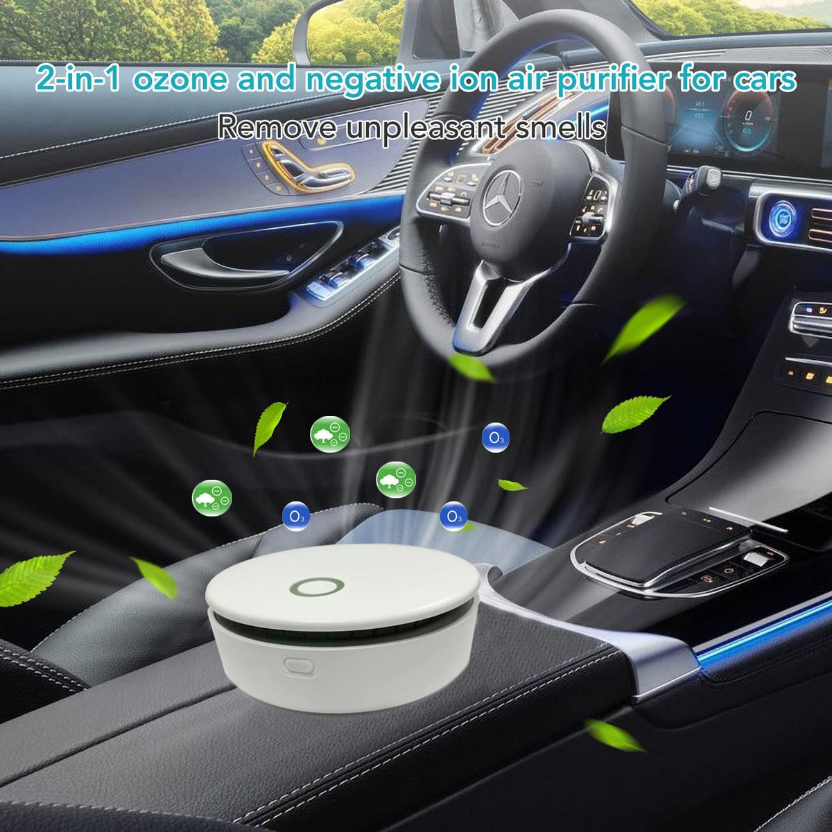 Portable Ozone & Ionic Air Purifier 2 in 1, Rechargeable, Purifying Air and Eliminate Odor Ozone Functions