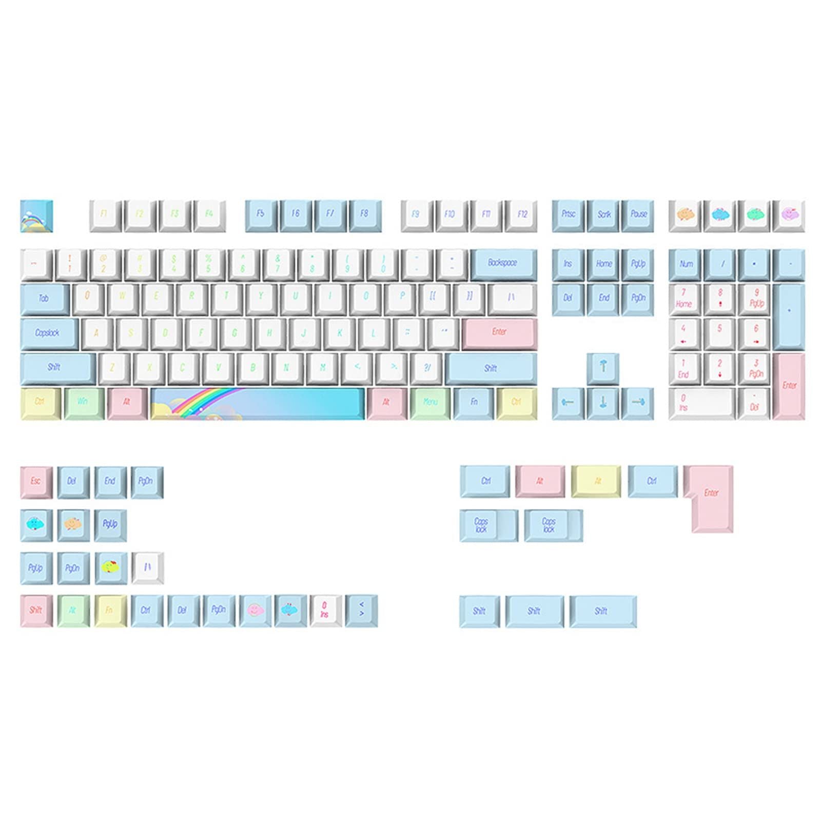 Unique 139 PBT Keycaps for Mechanical Gaming Keyboards Ergonomic Design PBT KeyCaps Wear Resistant Keyboards Cover Set Keycaps
