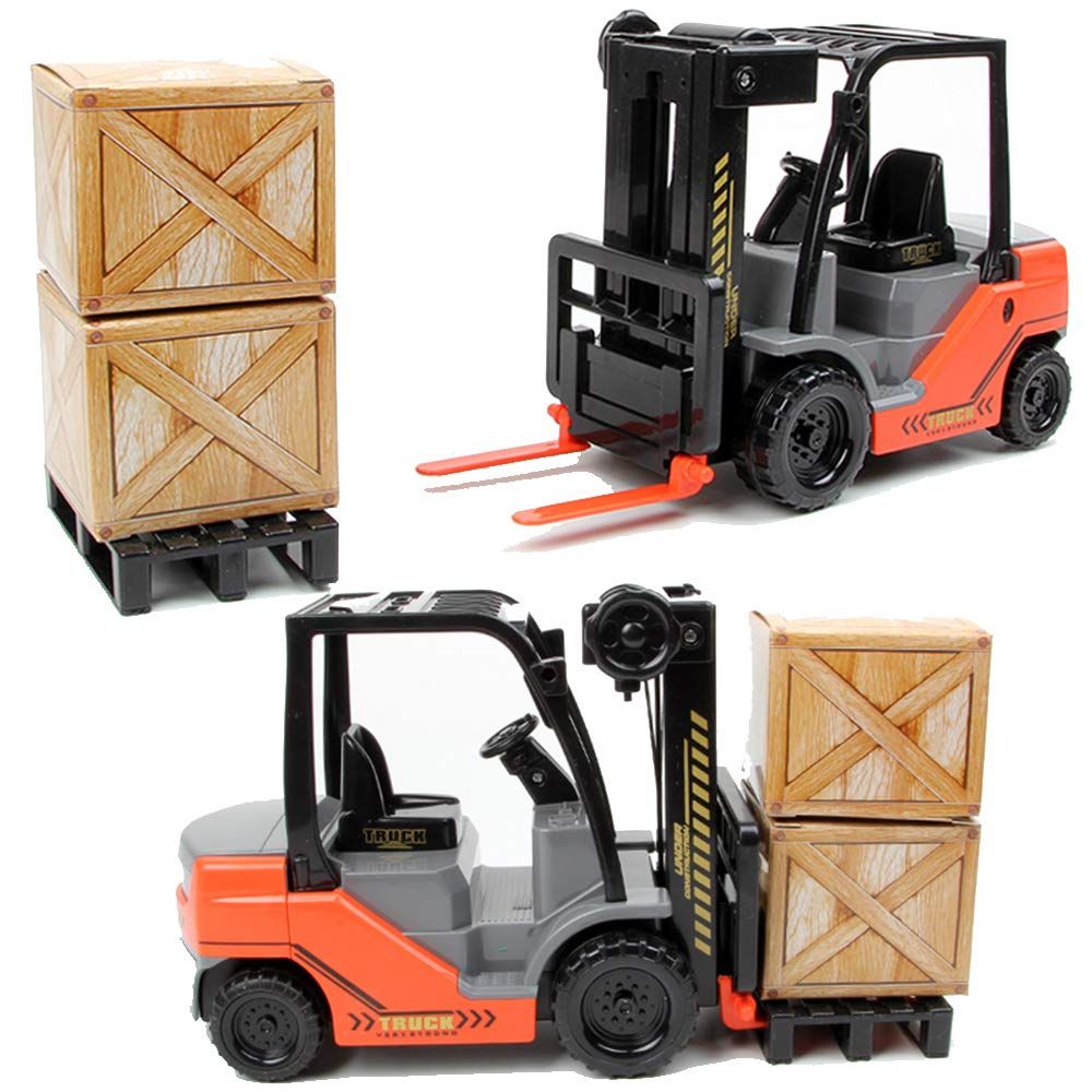 Imports Toy Forklift Truck  - Friction Powered Wheels & Manual Lifting Control - Warehouse Lifting Vehicle for Kids Play