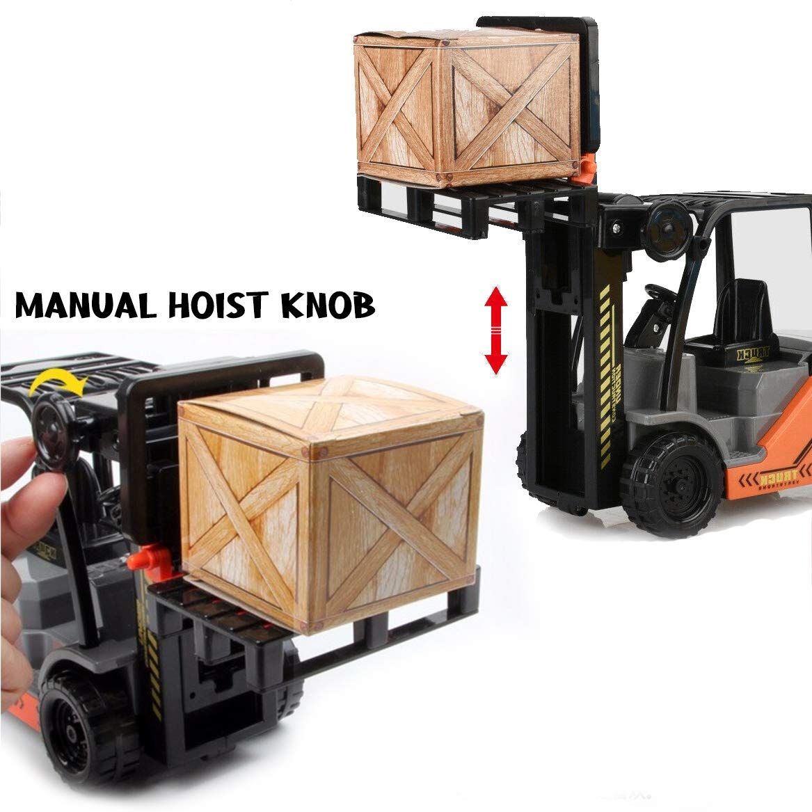Imports Toy Forklift Truck  - Friction Powered Wheels & Manual Lifting Control - Warehouse Lifting Vehicle for Kids Play
