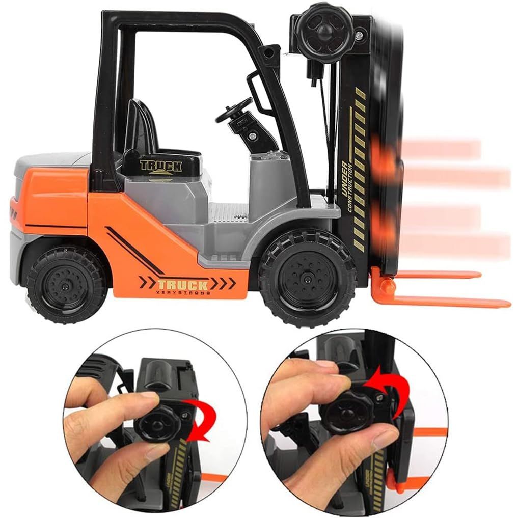 Imports Toy Forklift Truck  - Friction Powered Wheels & Manual Lifting Control - Warehouse Lifting Vehicle for Kids Play