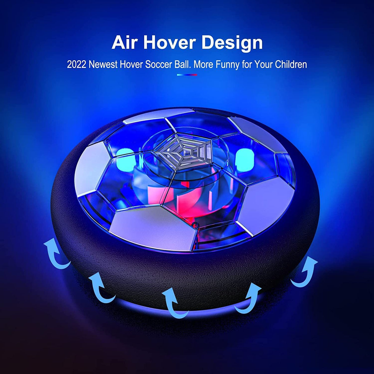 Hover Soccer Ball Boy Toys, Rechargeable Air Soccer Indoor Floating with LED Light and Upgraded Foam Bumper Perfect Birthday