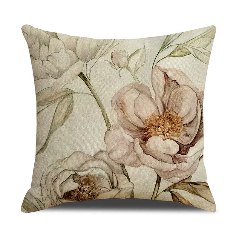 Set of 4 Waterproof Throw Pillow Covers 18x18 Inches, Vintage Flowers Pattern Decorative Cushion Covers