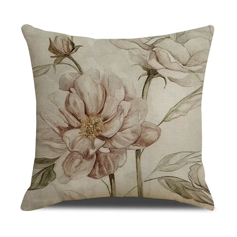 Set of 4 Waterproof Throw Pillow Covers 18x18 Inches, Vintage Flowers Pattern Decorative Cushion Covers