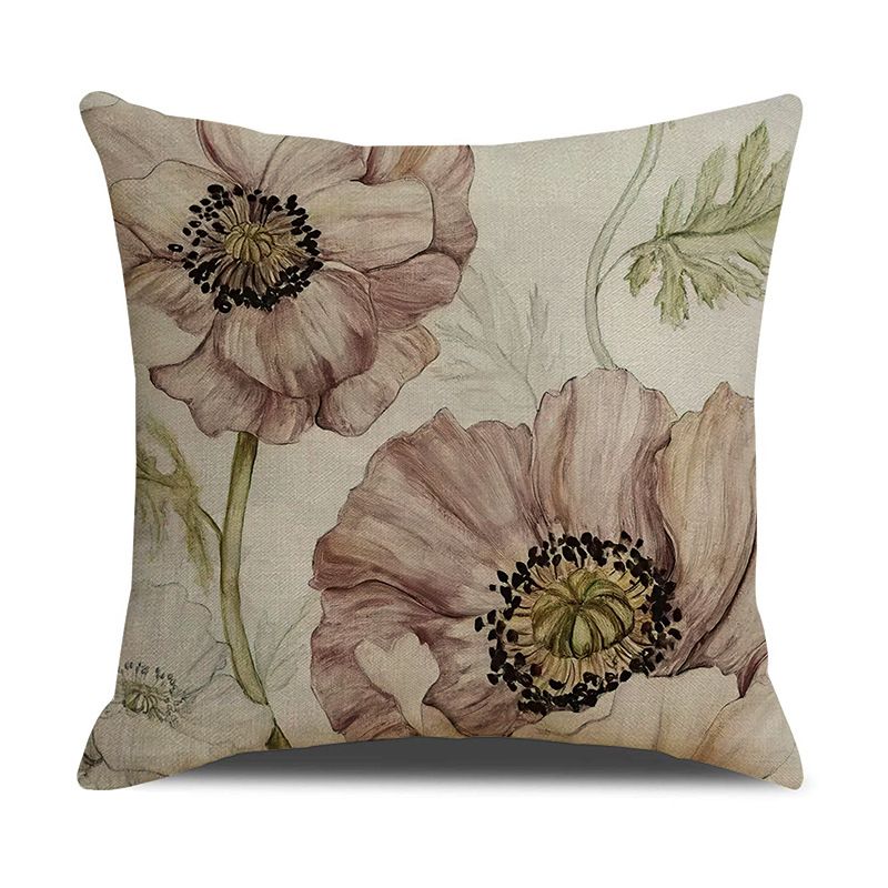 Set of 4 Waterproof Throw Pillow Covers 18x18 Inches, Vintage Flowers Pattern Decorative Cushion Covers