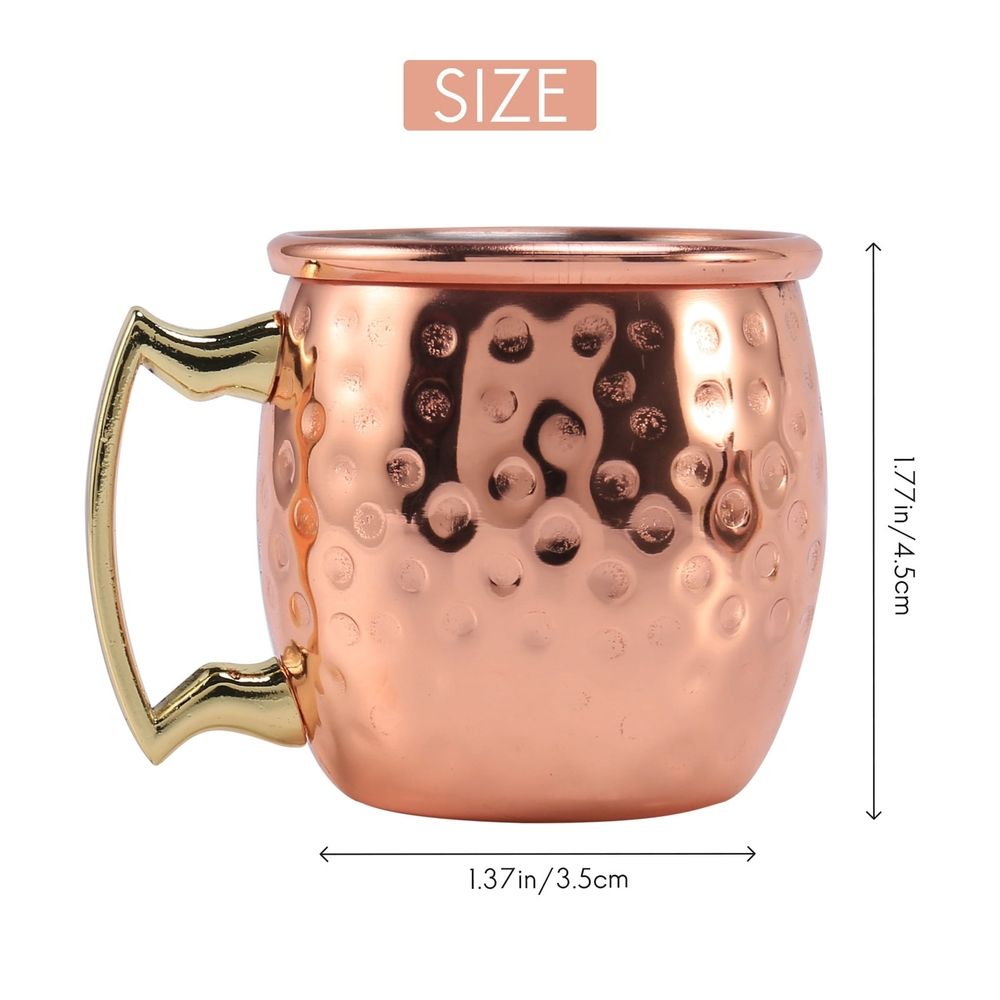 Mini 2-Ounce Stainless Steel Moscow Mule Mug Espresso Mini Mugs Copper Plated Mug Shot Mugs Set of 4