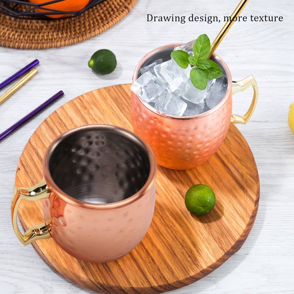 Mini 2-Ounce Stainless Steel Moscow Mule Mug Espresso Mini Mugs Copper Plated Mug Shot Mugs Set of 4