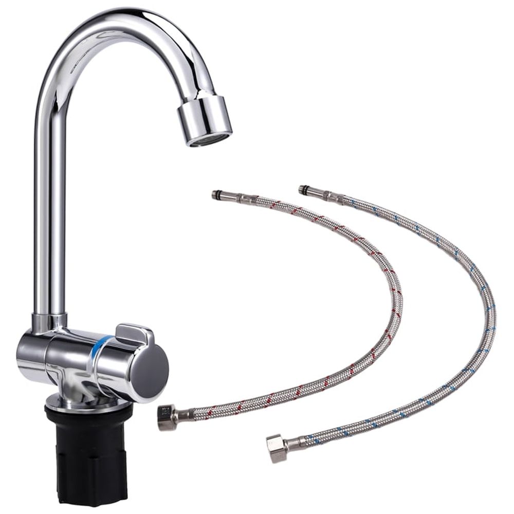 Foldable RV Faucet Universal for Car Caravan RV 360° Rotation Cold & Hot Water Mixer Water Tap,1/2