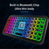 Mini Wireless Bluetooth 5.2 Keyboard 5inch Keycups 7 Color Backlit Keyboard Rechargeable Keyboard for PC Android TV Box