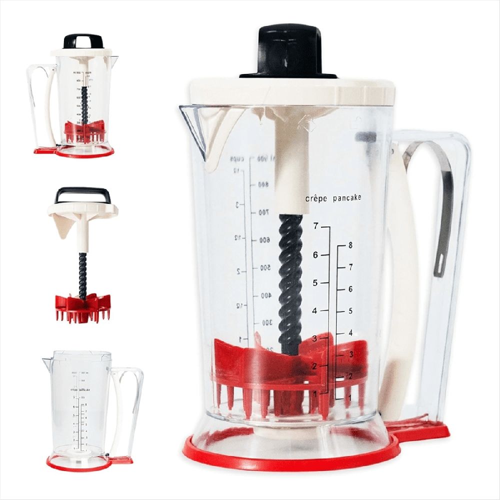 Batter Mixer and Dispenser -Pancake Batter Dispenser - Pancake Dispenser - Batter Dispenser with Squeeze Handle - 900Ml