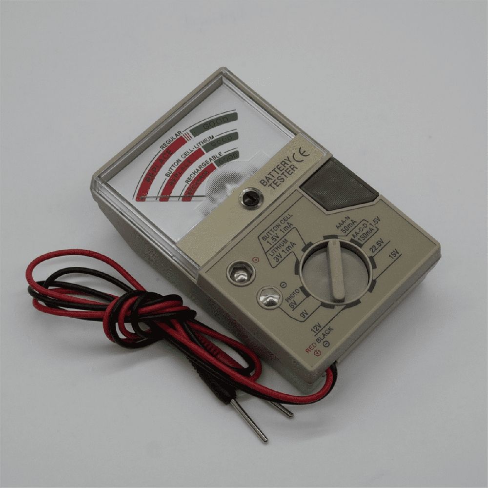Battery Tester with Meter Electric Voltage Tester for AA AAA C D N Button Cell Batteries Battery Tester Checker