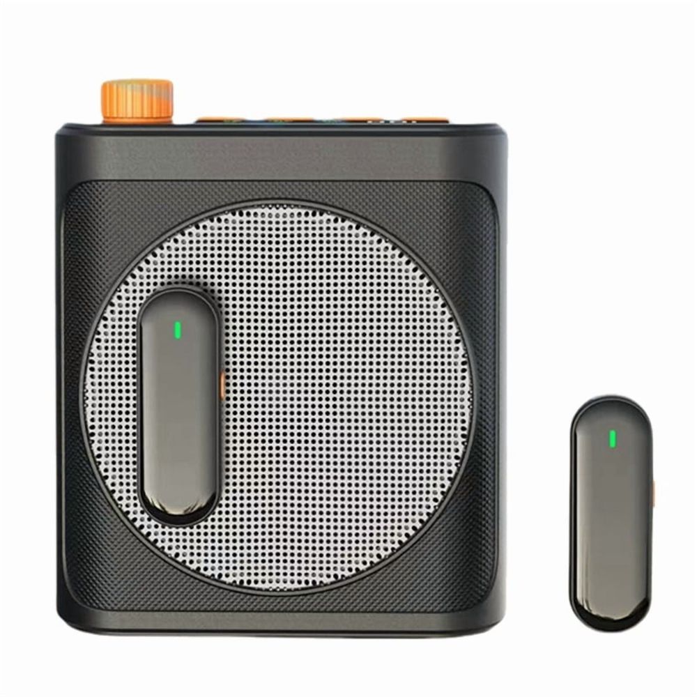Wireless Lavalier Microphone Portable Voice Amplifier with 2 Mic, Rechargeable Speaker for Classroom, Meetings, Speeches