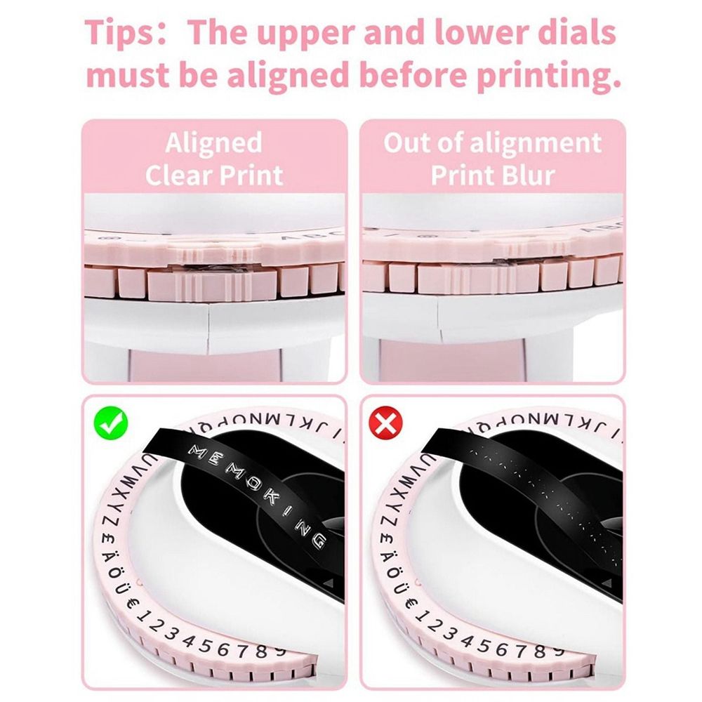 Embossing Label Maker E975 3D Embossing Label Printer Machine with 6 Rolls Emboss Tapes, Handheld Embosser, Pink