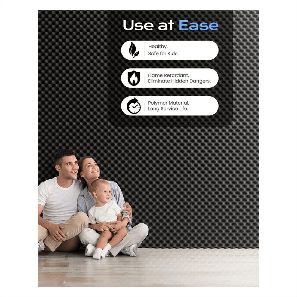 24 Pack Self Adhesive Egg Crate Sound Proof Foam Panels 1x12x12Inch, Acoustic Foam for Home and Studios