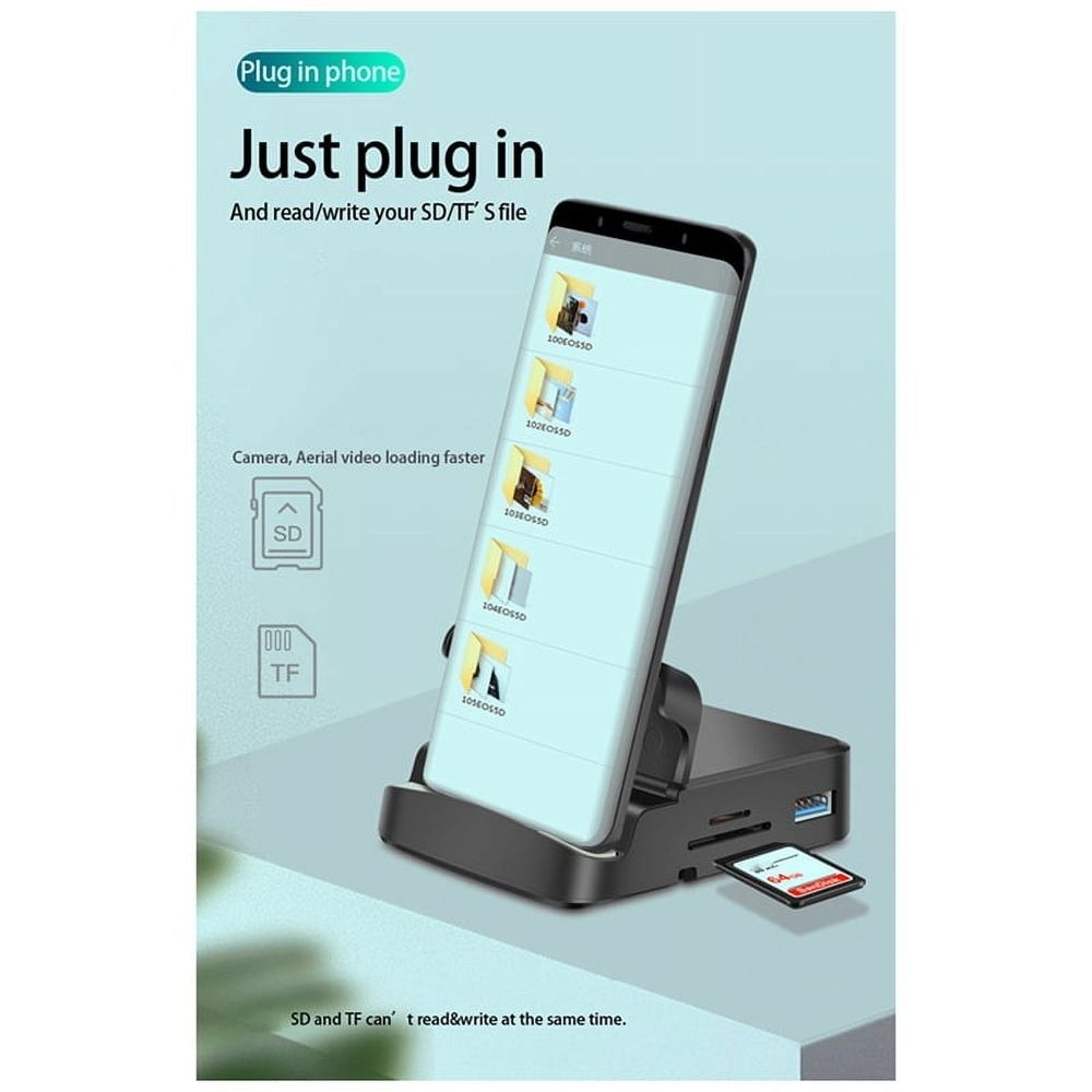 Docking Station Type C to Hdtv Docking Station Mobile Phone Holder Suitable for Mobile Phone and Laptop USB Expansion